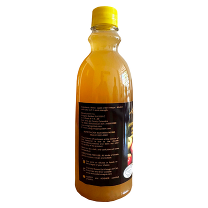 Apple cider vinegar 500ml bottle – side angle
