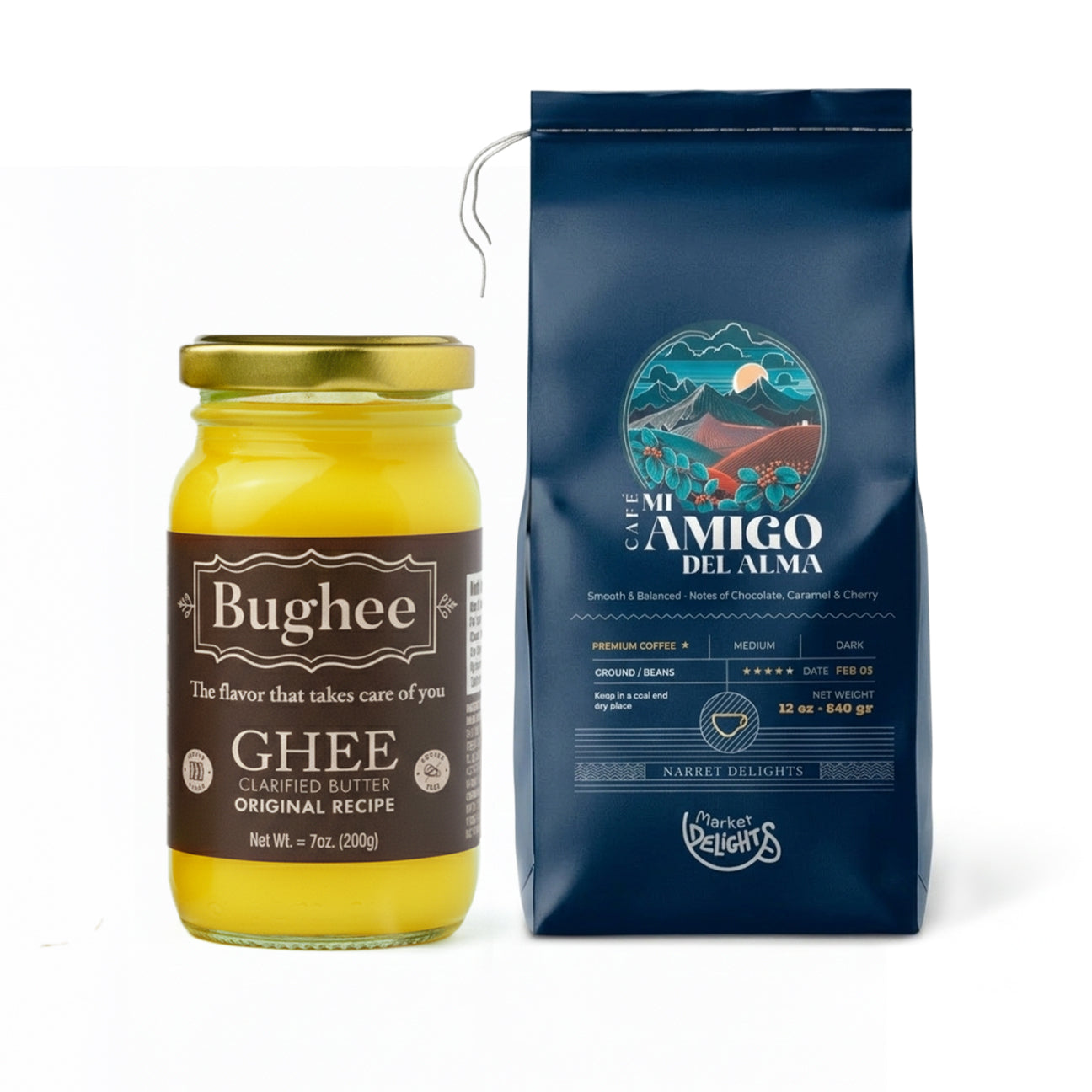 Pack 1 Bughee Original + 1 Premium Artisan Coffee Mi Amigo del Alma