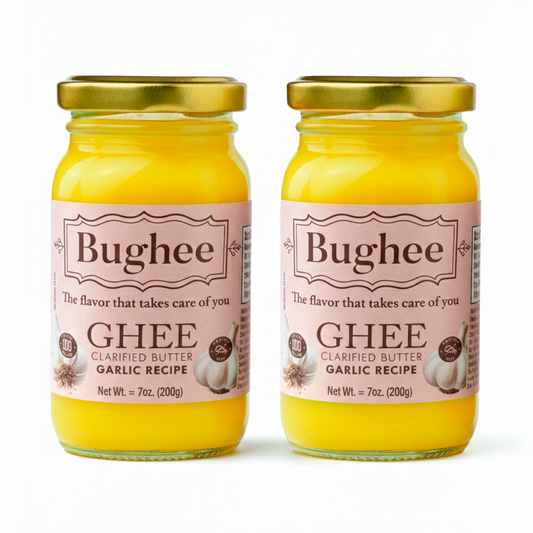 Pack x2 Bughee Garlic Infused Ghee – Pure Clarified Butter with Garlic Flavor 7 Oz (200g)
