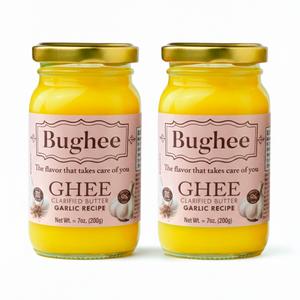 Pack x2 Bughee Garlic Infused Ghee – Pure Clarified Butter with Garlic Flavor 7 Oz (200g)