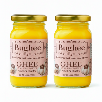 Pack x2 Bughee Garlic Infused Ghee – Pure Clarified Butter with Garlic Flavor 7 Oz (200g)