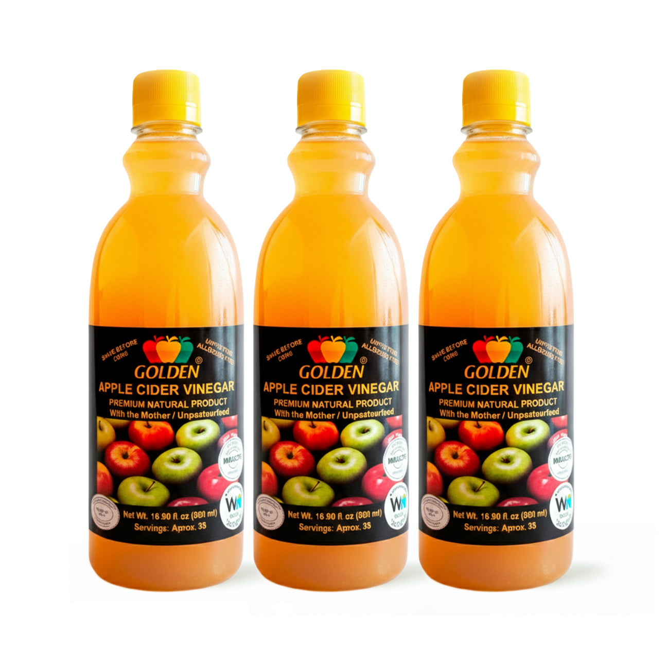 Vinagre de sidra de manzana dorado 16,90 fl.oz (500ml)