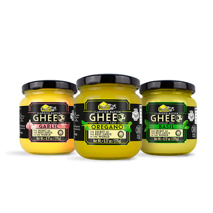 Ghee Pack 1 Basil 6,17Oz + 1 Garlic 6,17Oz + 1 Oregano 6,17Oz